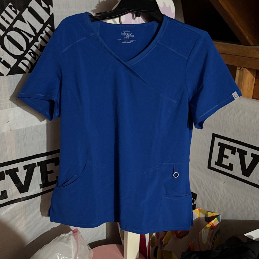 NWOT Royal Blue V-Neck Scrub Top